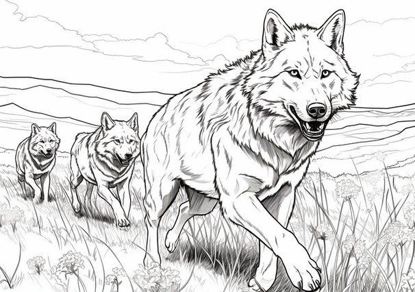 Wolf coloring page little artists world