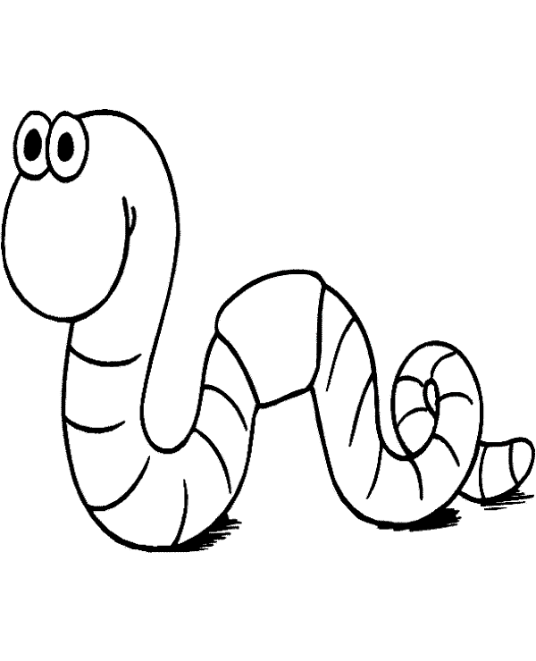 Print earthworm coloring sheet