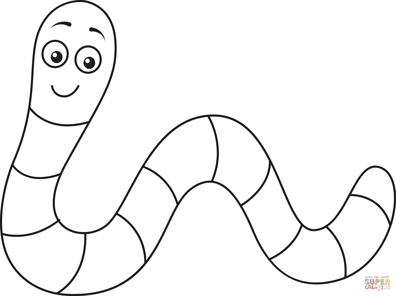 Cute worm coloring page free printable coloring pages