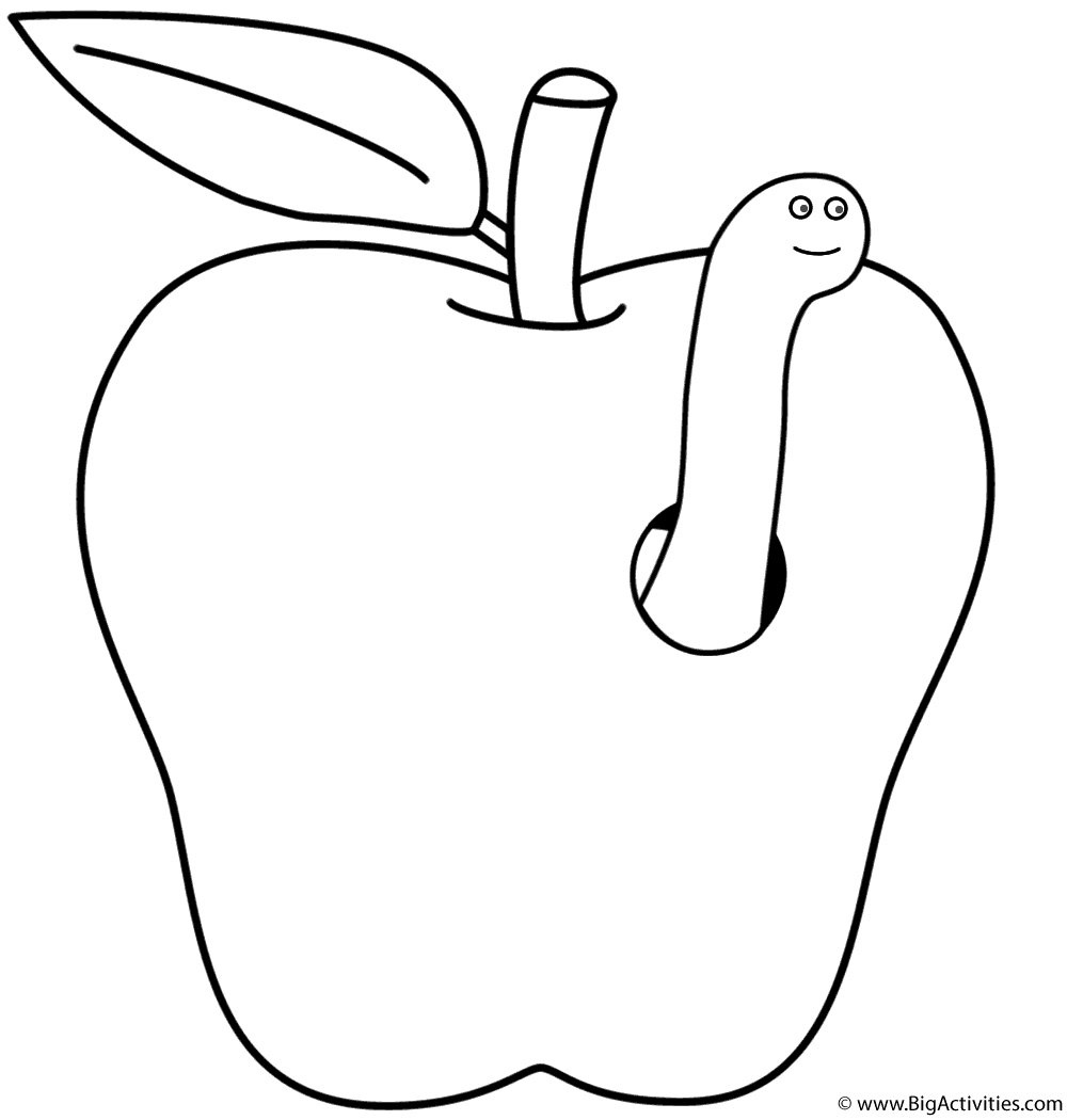 Apple with worm