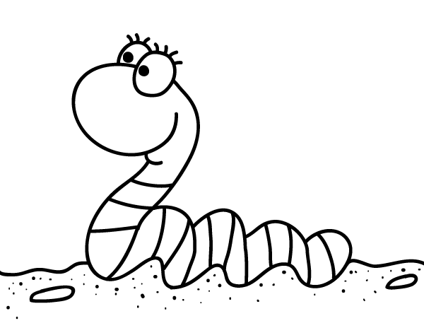 Printable worm coloring page