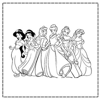 Disney princess birthday party coloring pages by teacher toolkit creations