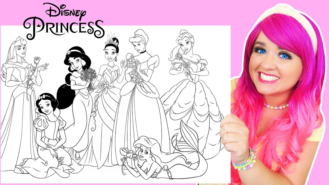 Coloring every disney princess disney princess coloring pages all characters