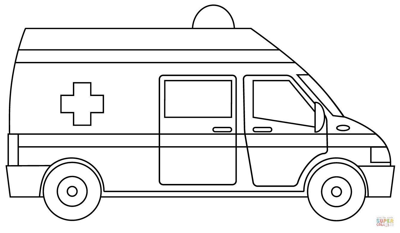 Ambulance coloring page free printable coloring pages