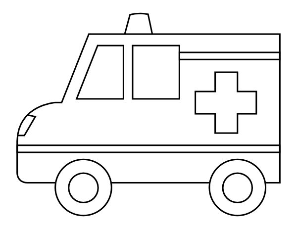 Printable easy ambulance coloring page ambulance coloring pages ambulance craft