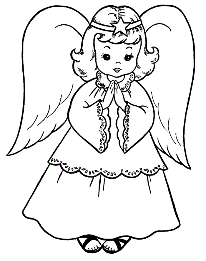 Free printable angel coloring pages for kids