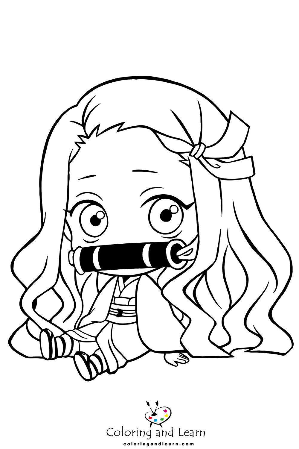 Nezuko anime character coloring pages rcoloringpages