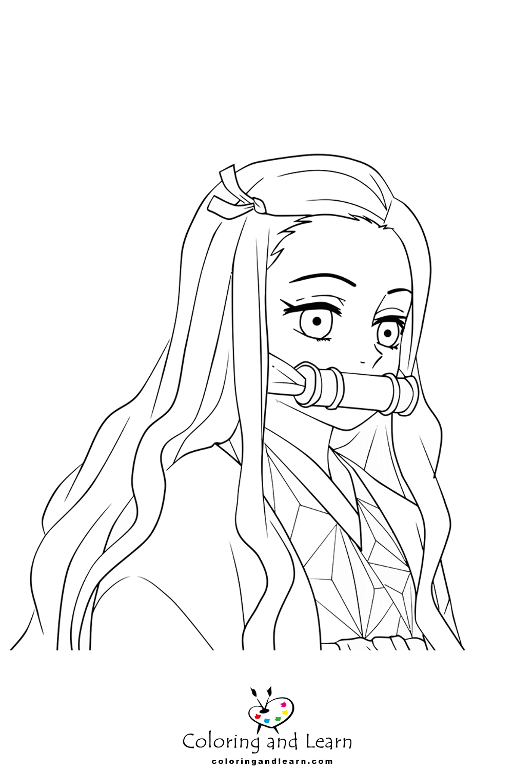 Nezuko anime character coloring pages rcoloringpages