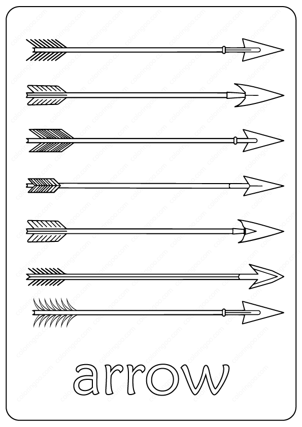 Printable arrow outline coloring page coloring pages adult coloring pages free printables