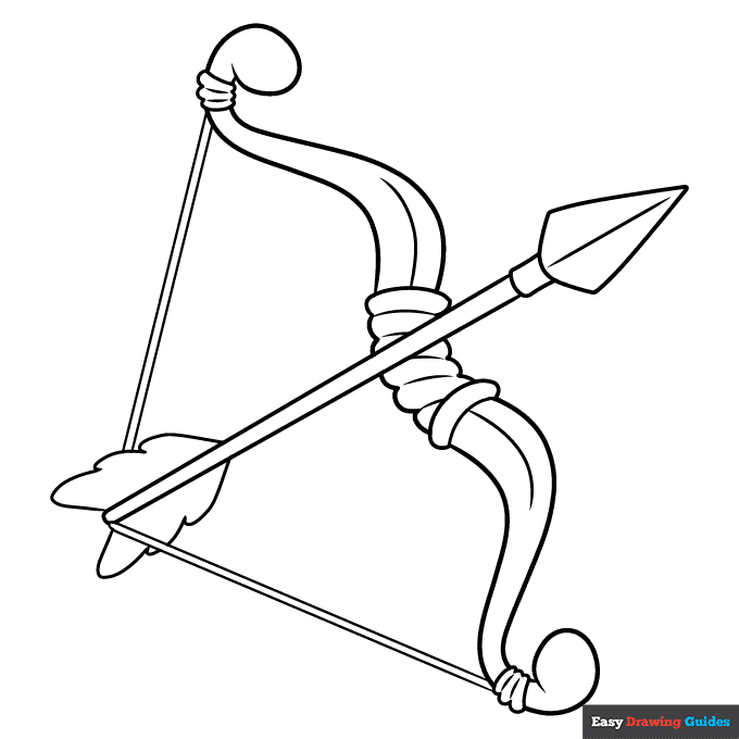 Bow and arrow coloring page easy drawing guides