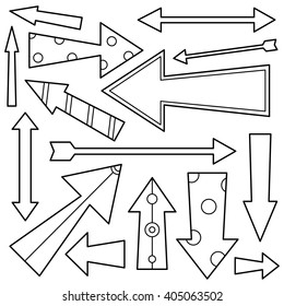 Black white illustration arrows coloring page stock vector royalty free