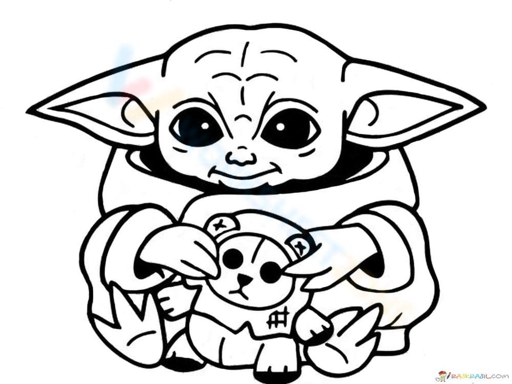 Free printable baby yoda coloring pages for kids adults