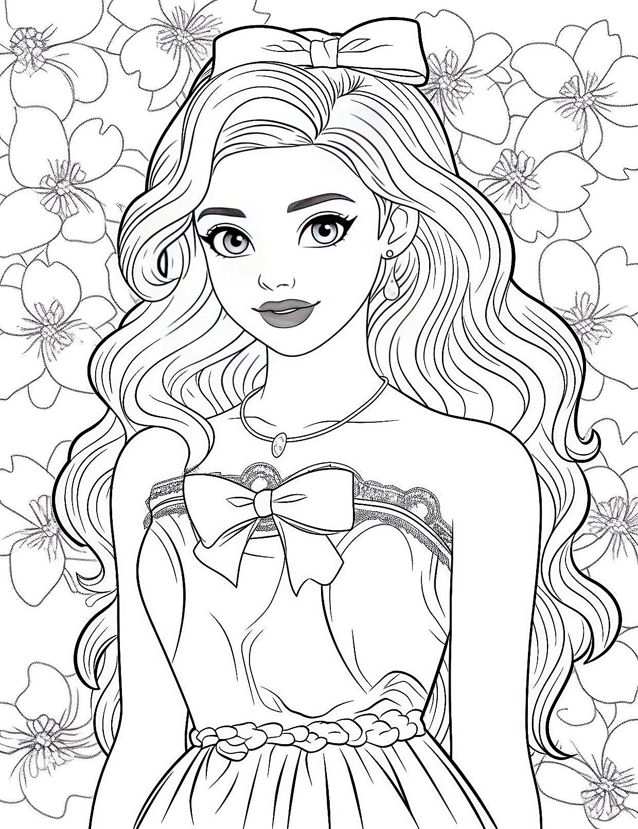 Barbie coloring pages for kids and adults