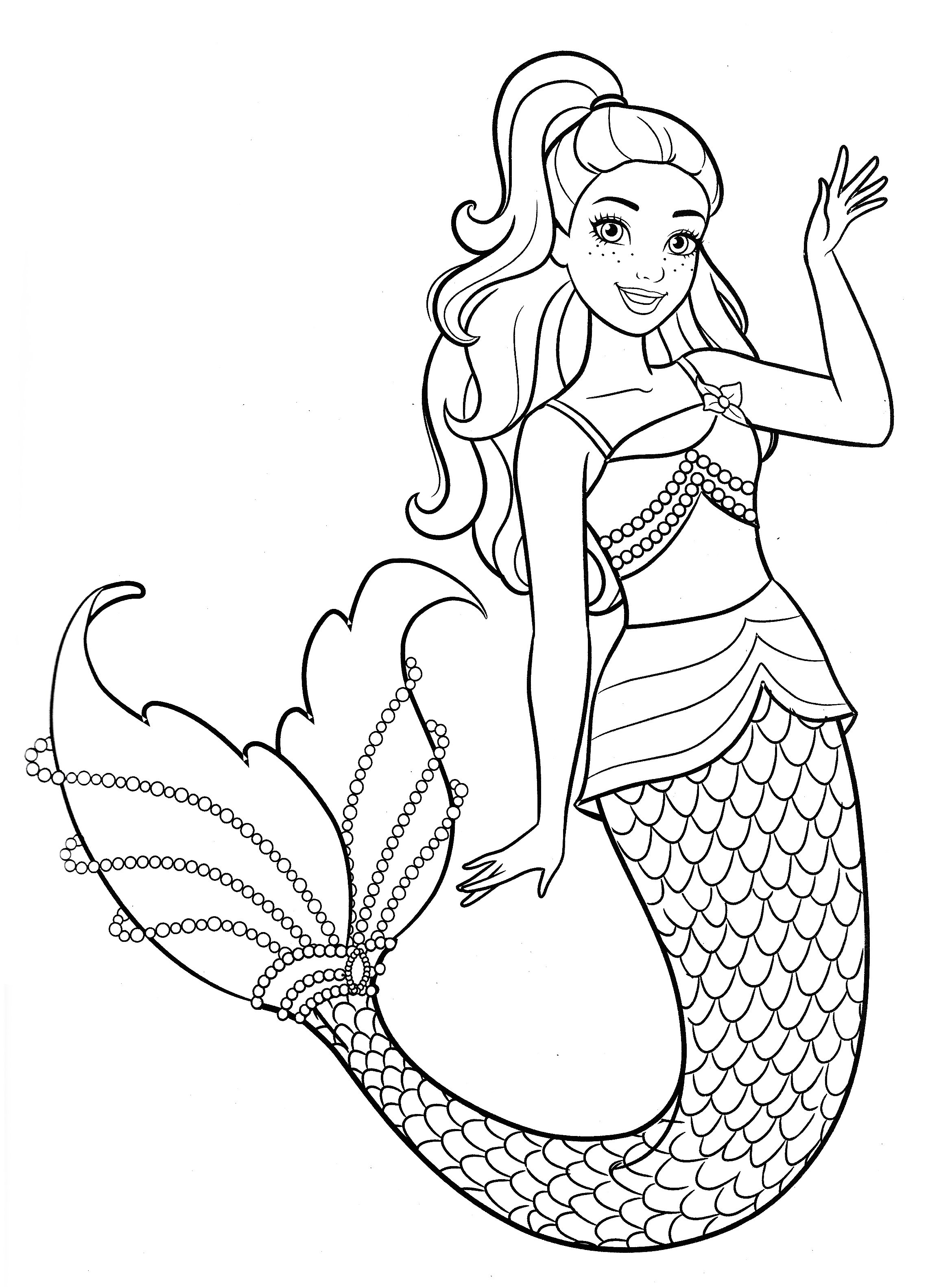 Beautiful mermaid barbie coloring pages