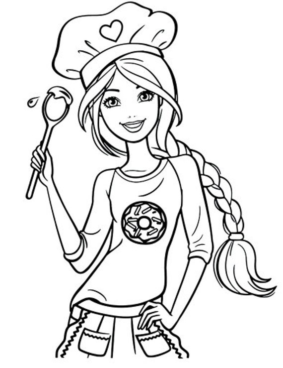 Page bundle of barbie colouring pages for kids digital download