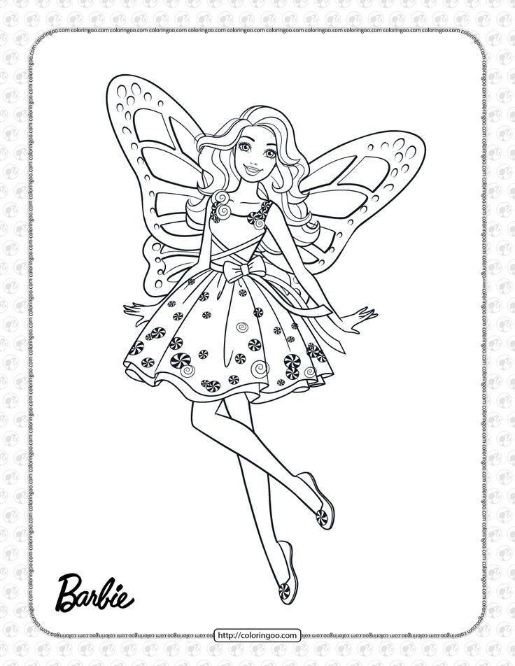 Printable candy girl barbie coloring page mermaid coloring pages barbie coloring pages fairy coloring