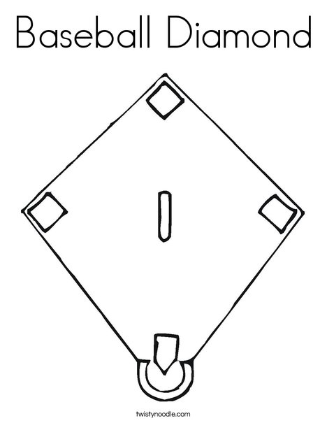 Baseball diamond coloring page