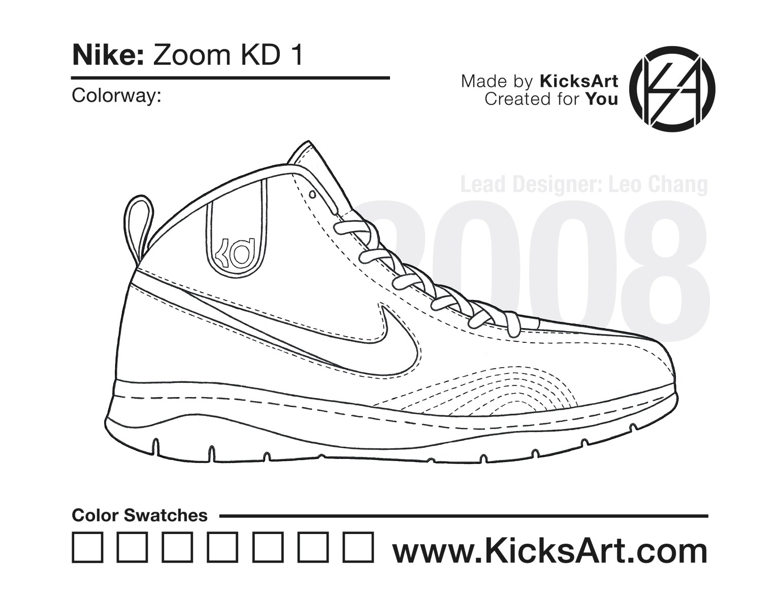 Nike kd sneaker coloring pages