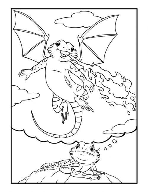 Bearded dragon daydreams coloring book