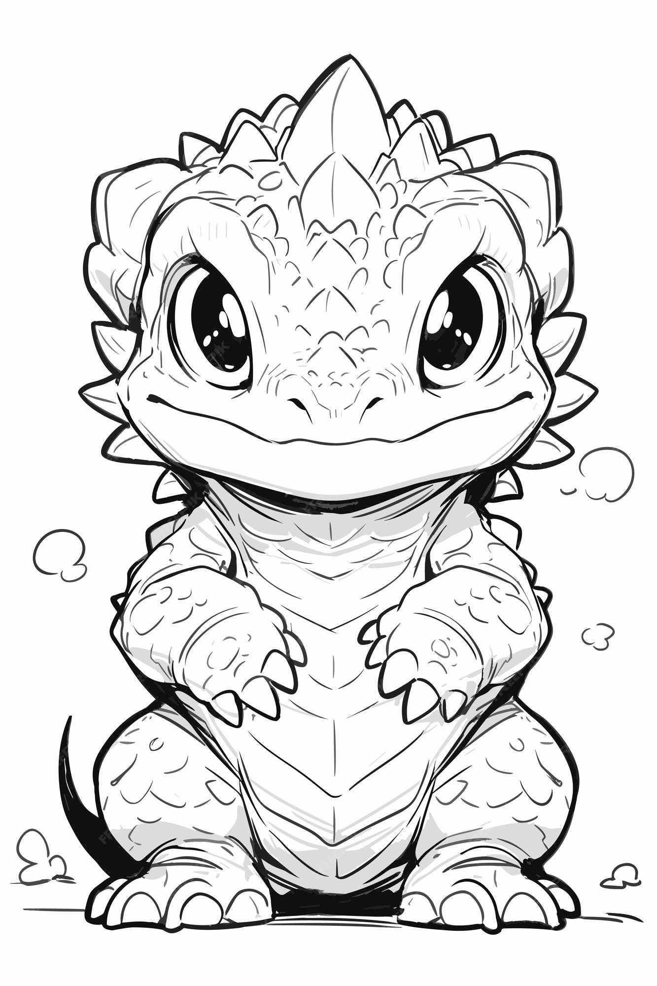 Premium vector bearded dragon coloring sheets for kids line art clean and simple