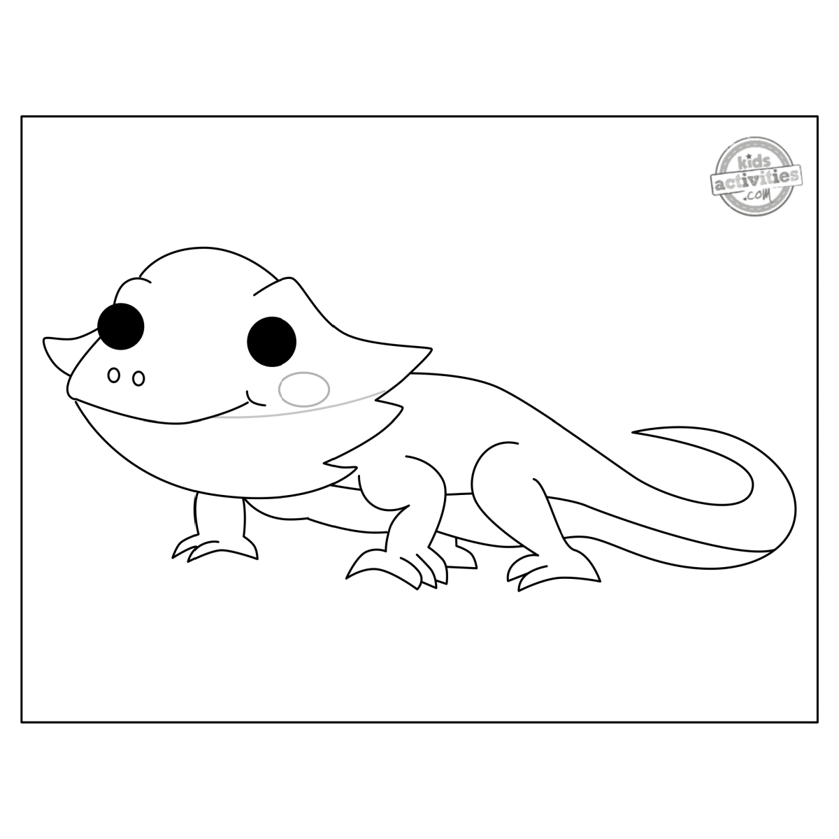 Cute printable bearded dragon coloring page kids activities blog