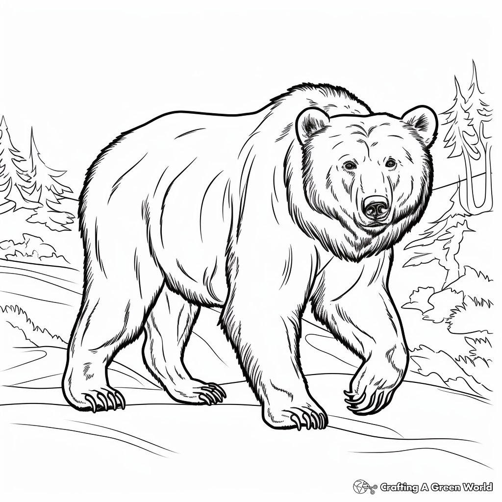 Grizzly bear coloring pages