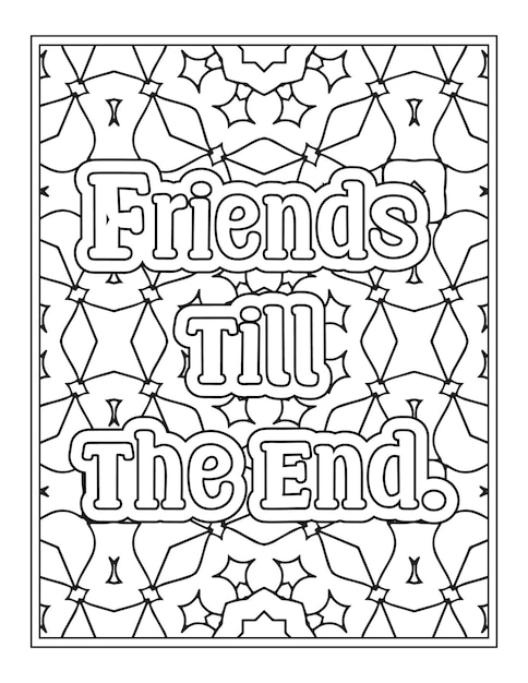 Premium vector best friend quotes coloring pages for kdp coloring pages