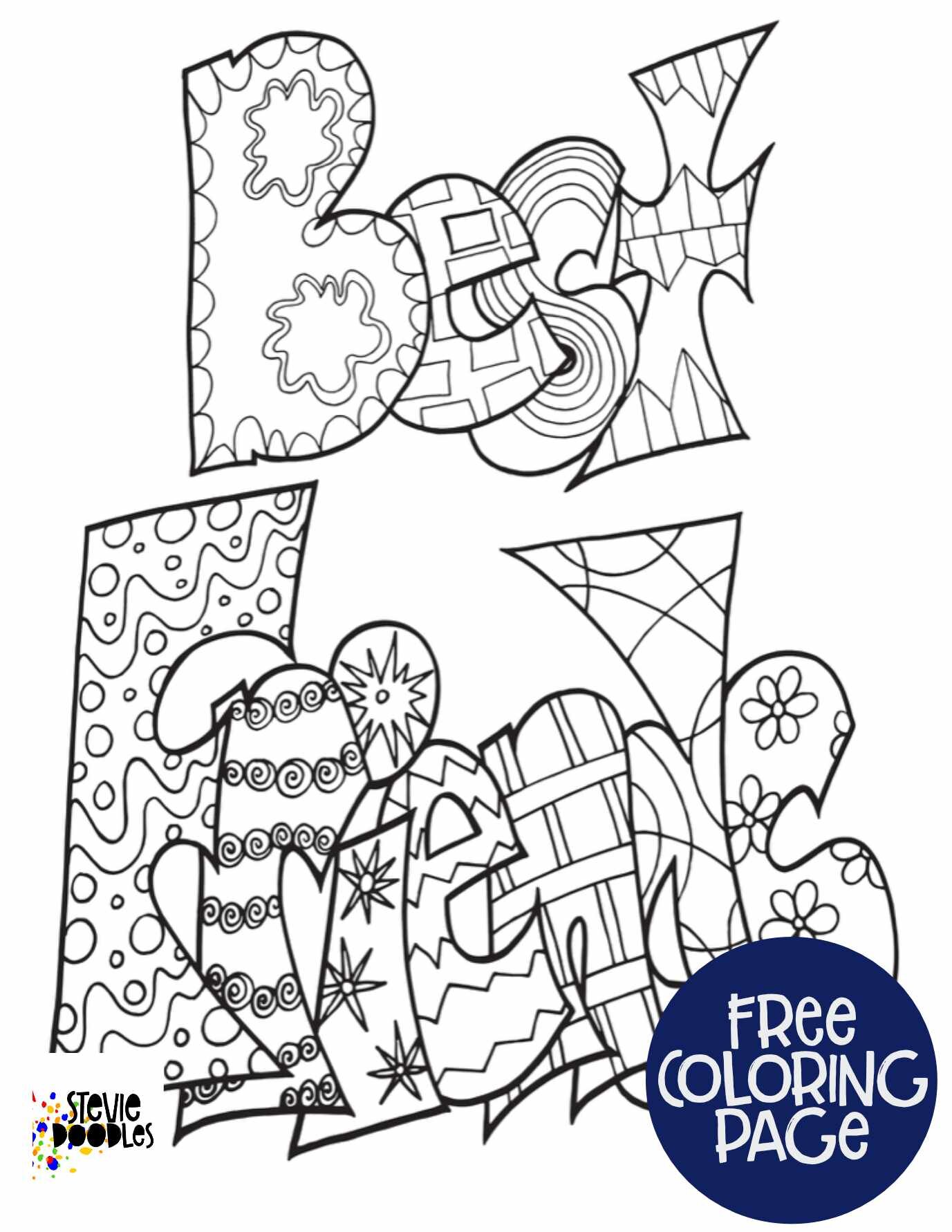 Free best friends coloring pages â stevie doodles