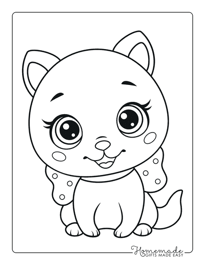 Free cat coloring pages for kids adults