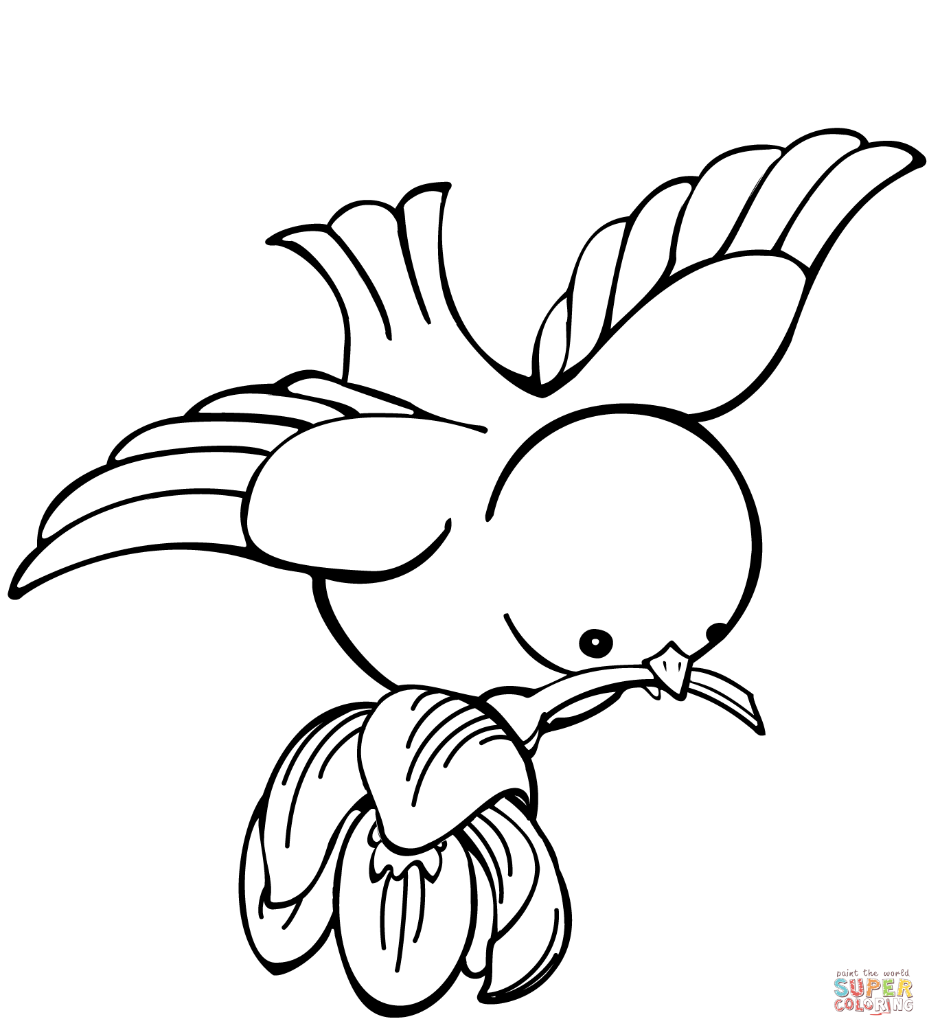 Bird carrying flower coloring page free printable coloring pages