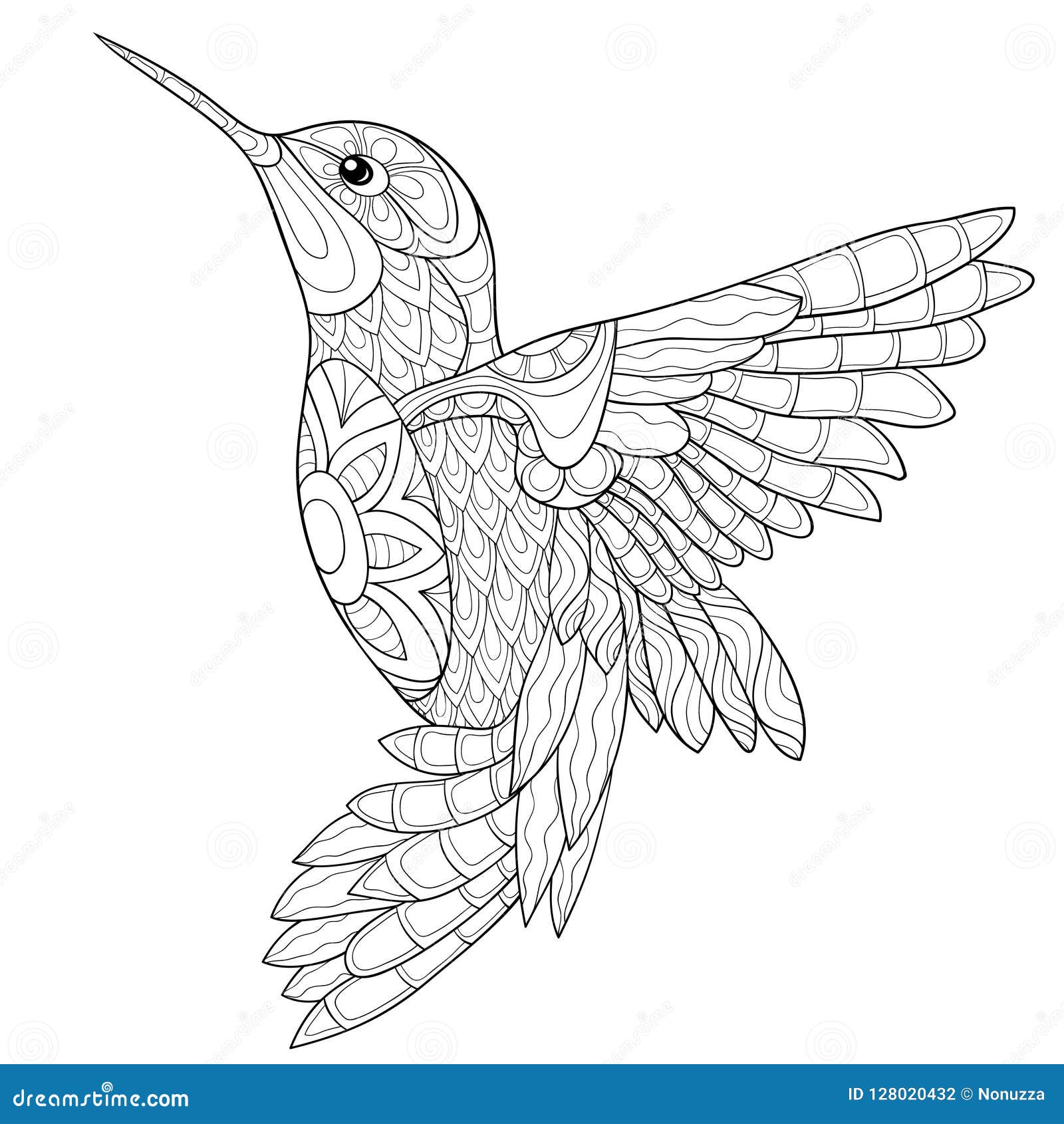 Adult coloring pagebook a bird image for relaxing stock vector