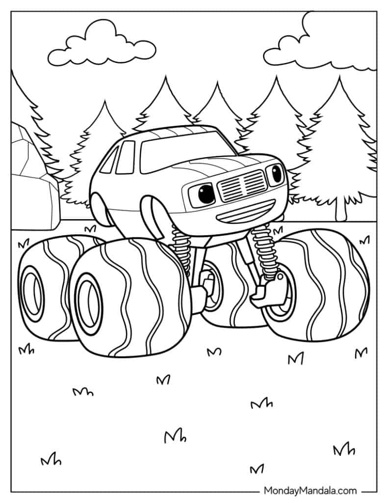 Blaze and the monster machine coloring pages free