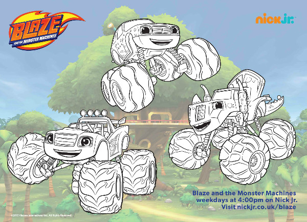 Blaze and the monster machines louring pages and twitter party