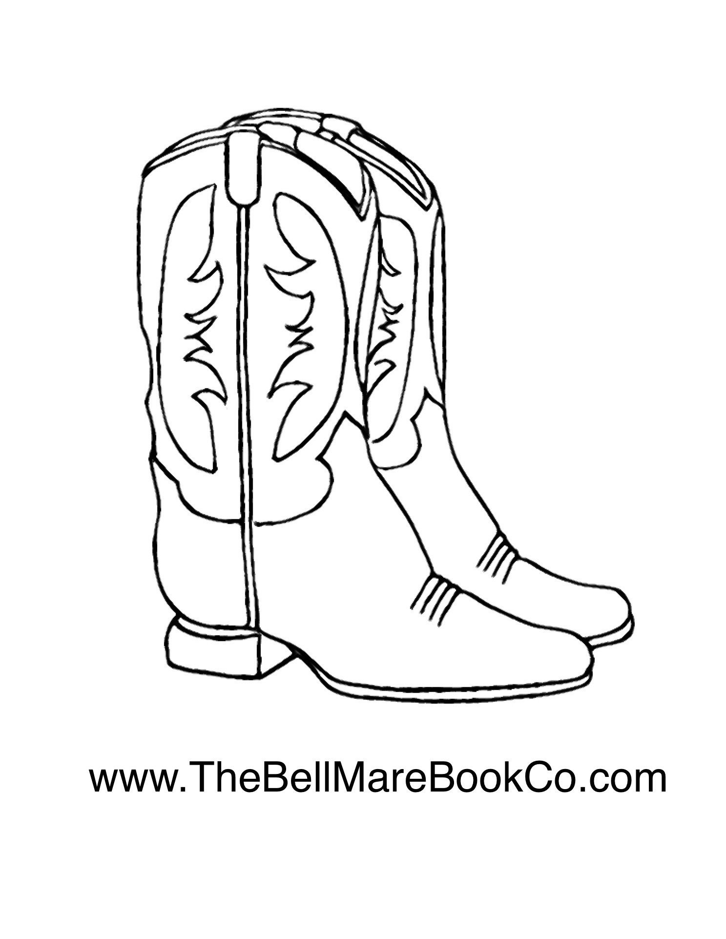 Rodeo cowboy boots coloring page