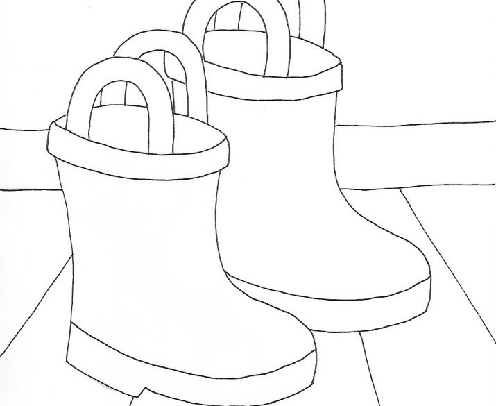 Rain boots coloring page â wee folk art