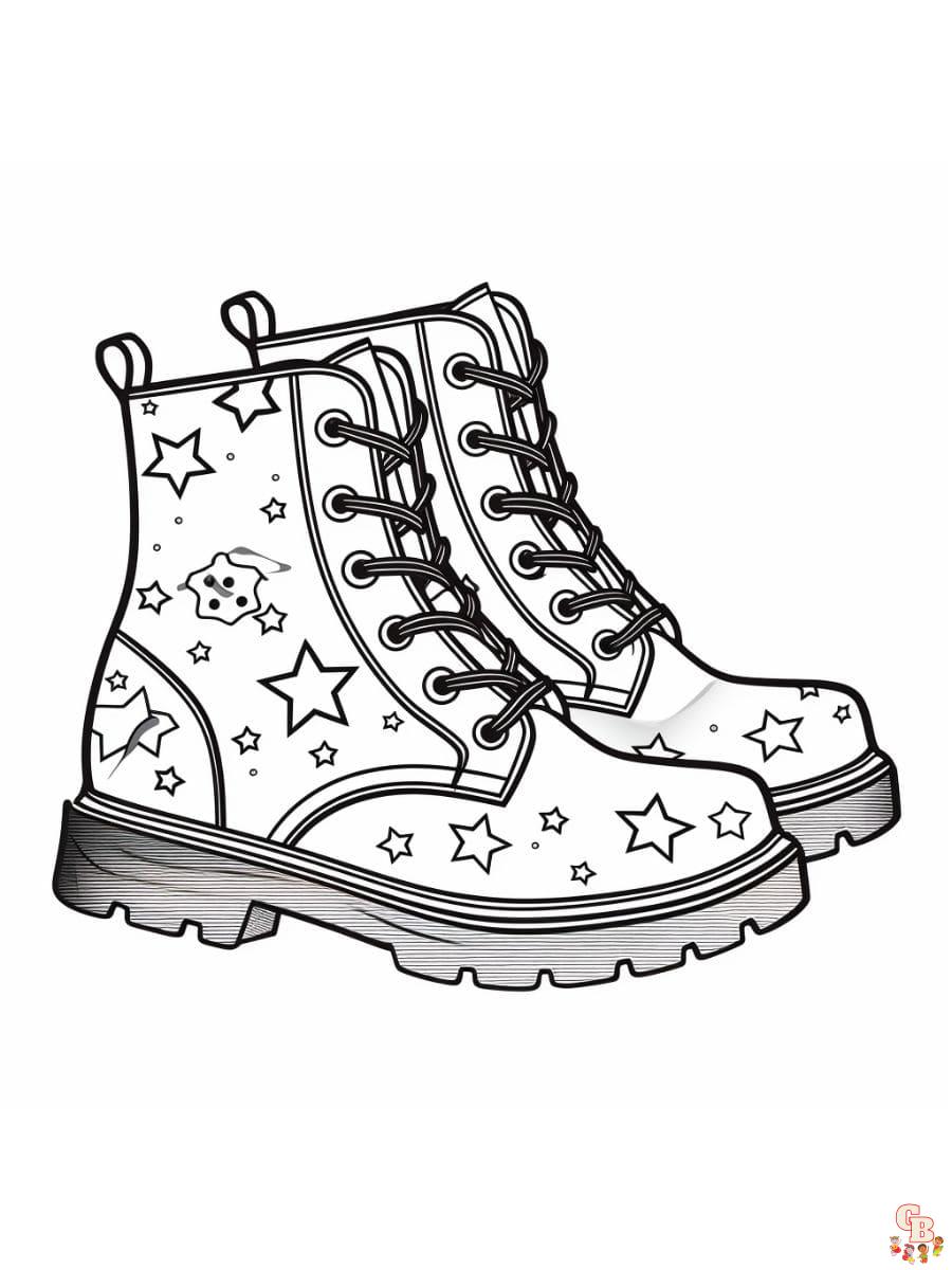 Printable boot coloring pages free for kids and adults
