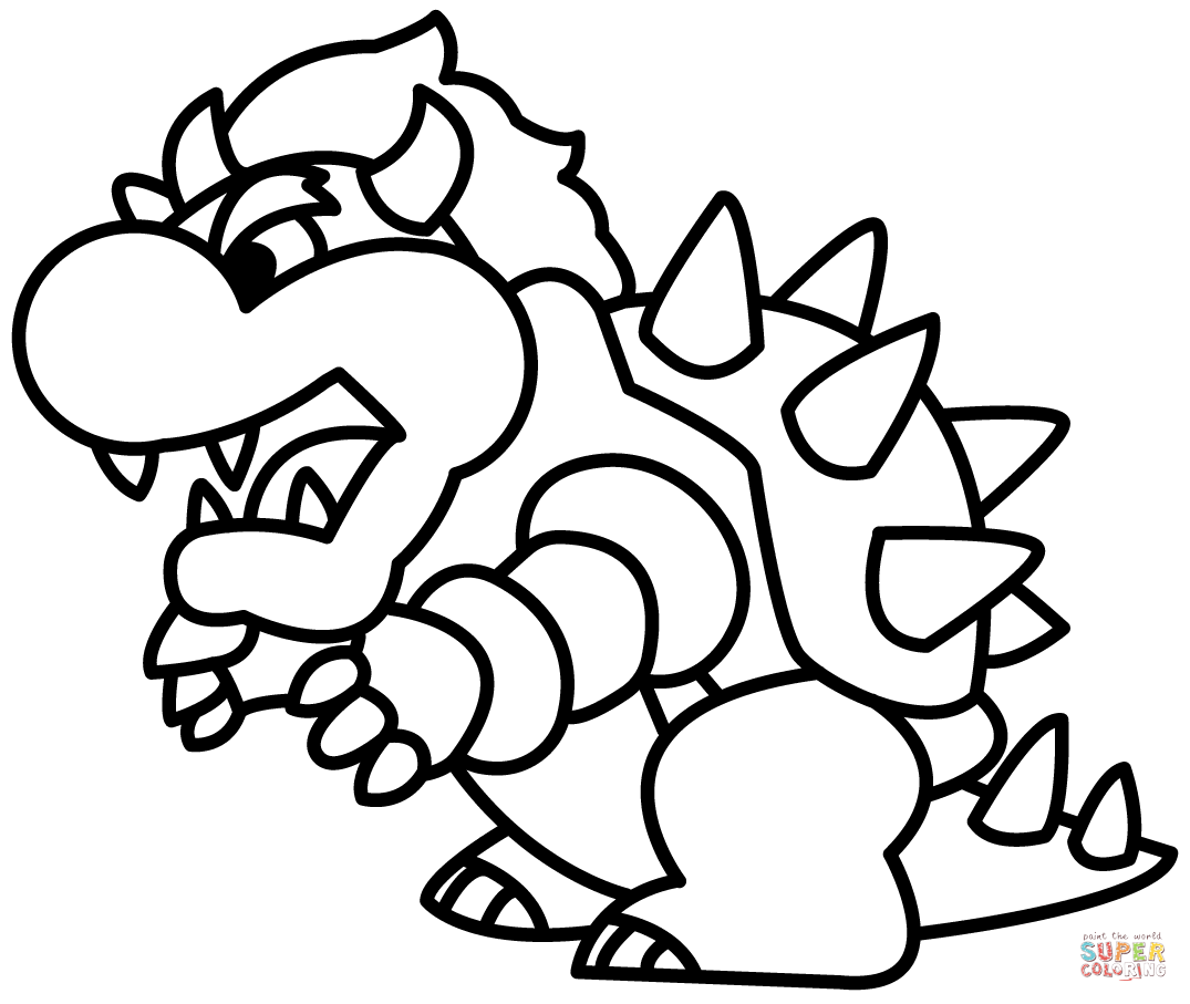 Chibi bowser coloring page free printable coloring pages