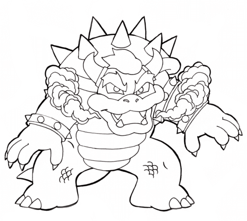 Bowser coloring pages free coloring pages