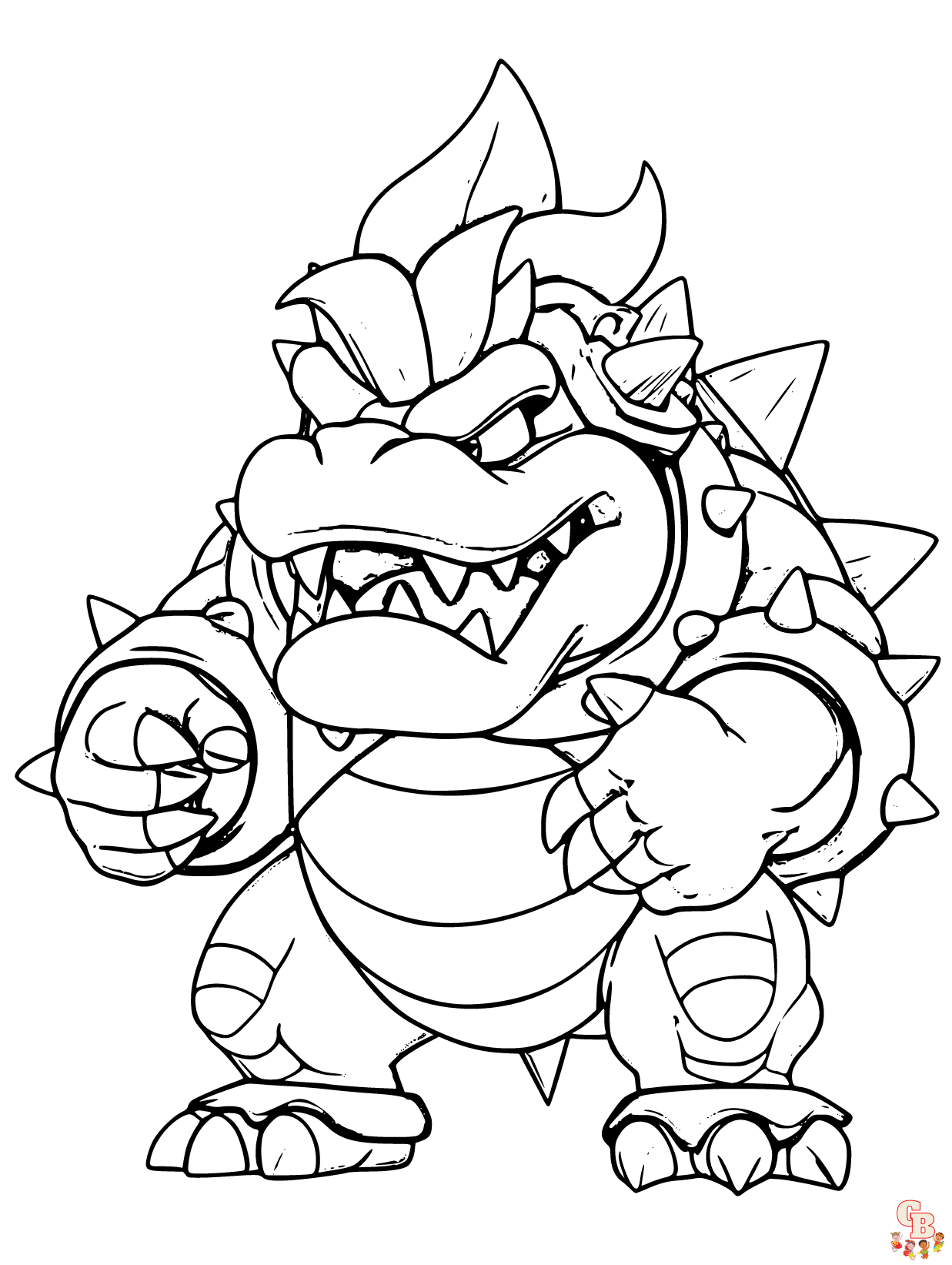 Exciting bowser coloring pages for kids