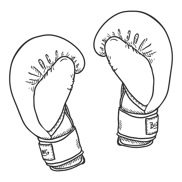 Premium vector vector sketch pair of boxing gloves