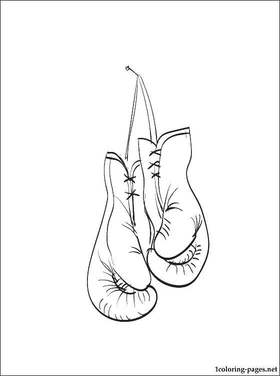 Online coloring pages coloring boxing gloves coloring