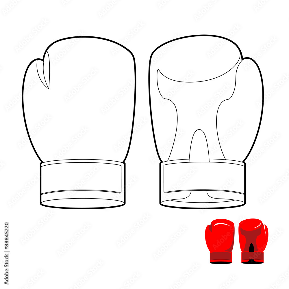 Coloring book of boxing gloves vector illustration sports acces vector