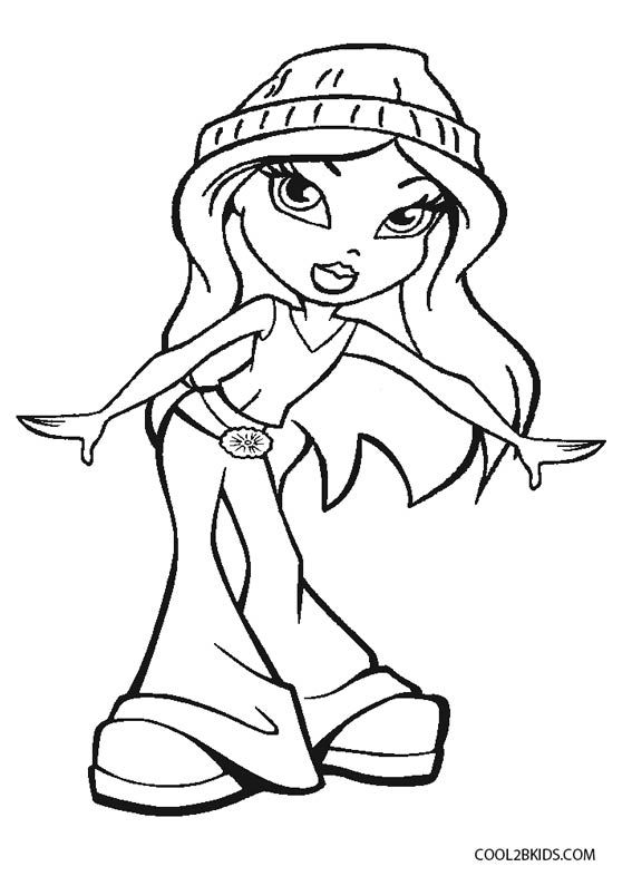 Free printable bratz coloring pages for kids coloring book art cartoon coloring pages doll drawing