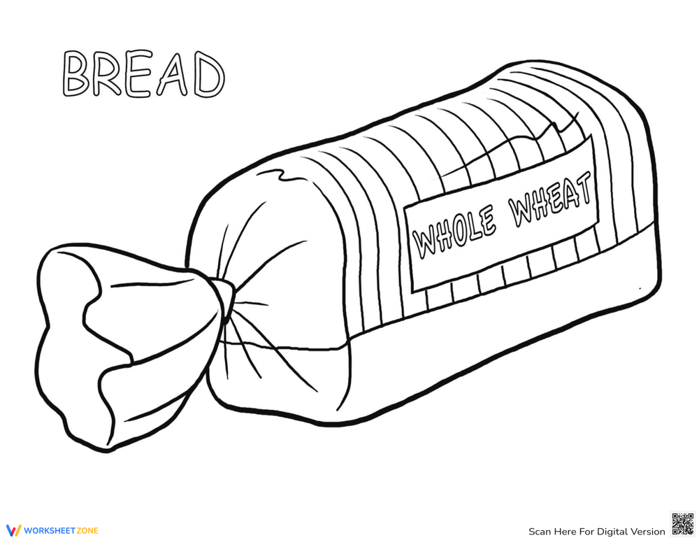 Bread coloring page worksheet