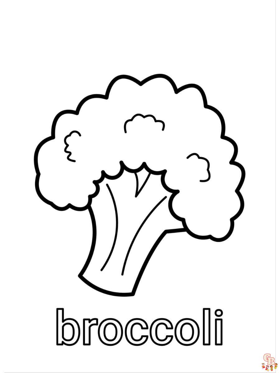 Printable broccoli coloring pages free for kids and adults