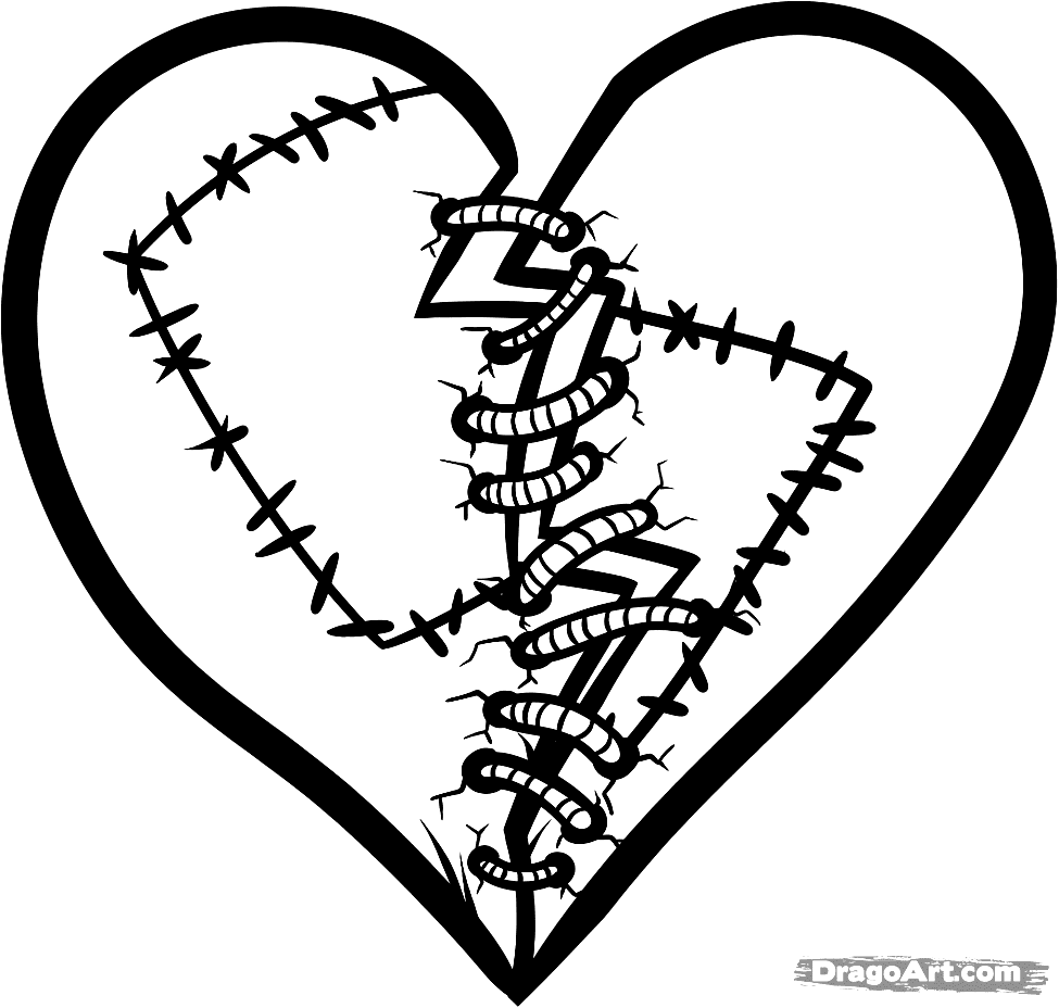 Broken hearts coloring pages printable for free download