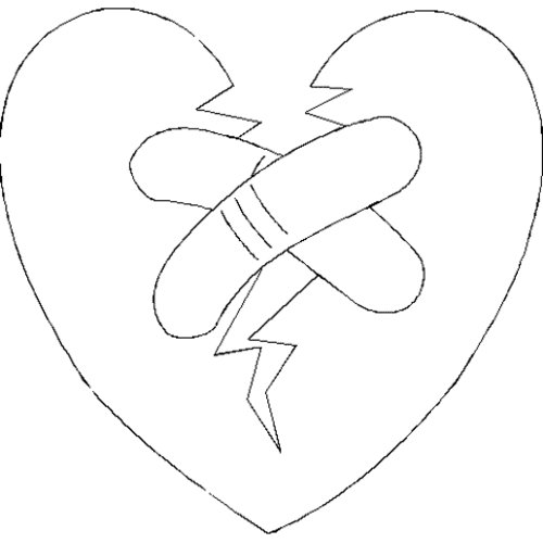 Free coloring pages broken hearts coloring pages