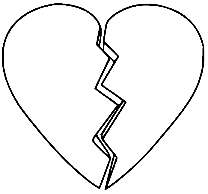 Broken hearts coloring pages printable for free download