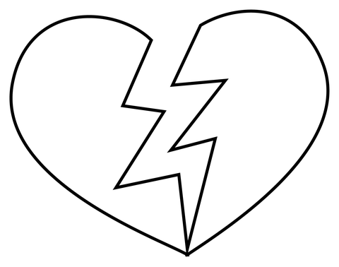 Broken heart coloring page free printable coloring pages