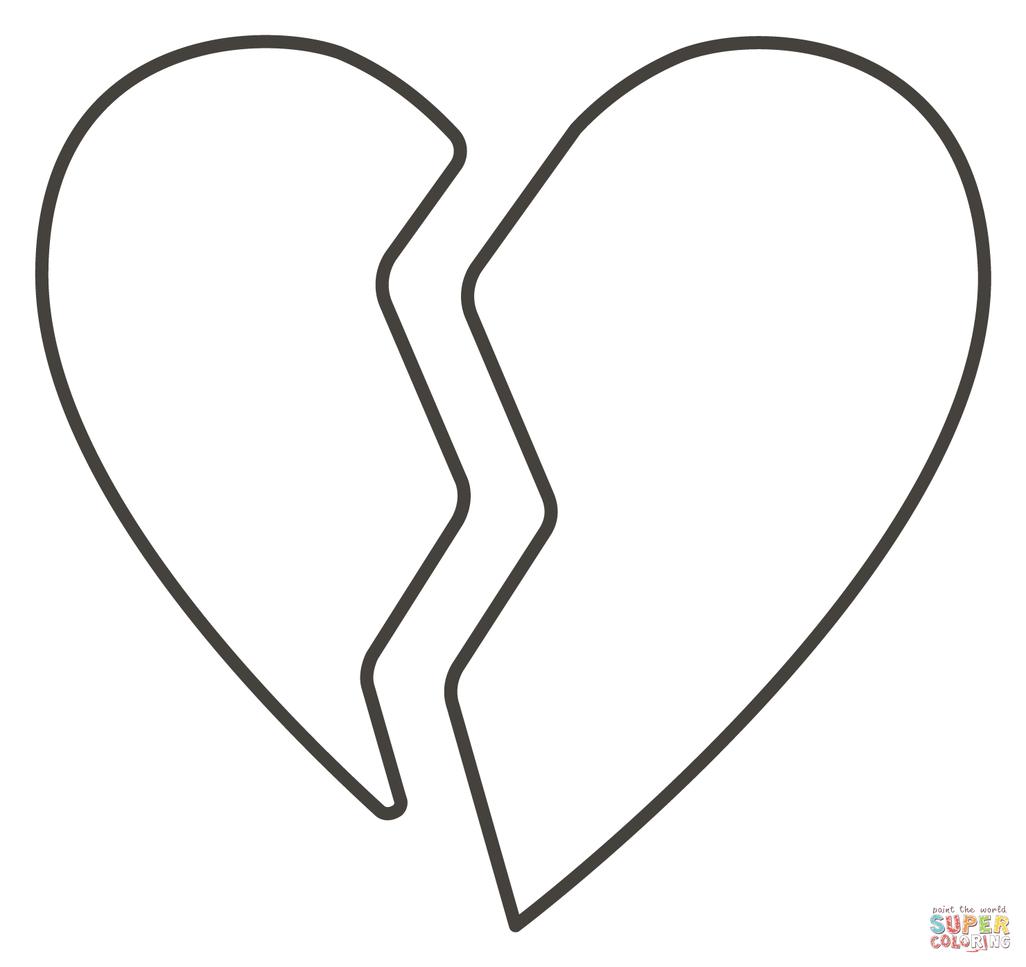 Broken heart coloring page free printable coloring pages